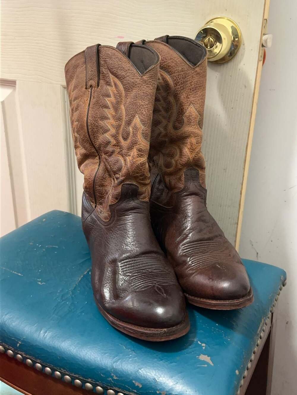 Justin Men's Brown Leather Western Cowboy Boots